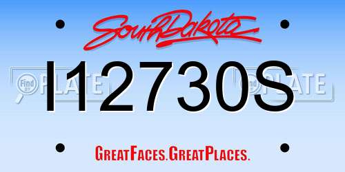 I12730S South Dakota License Plate