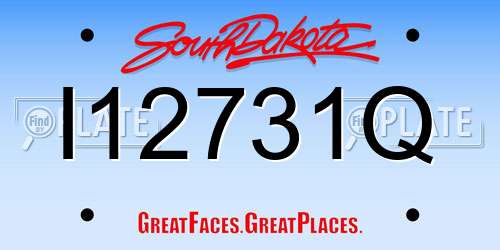 I12731Q South Dakota License Plate