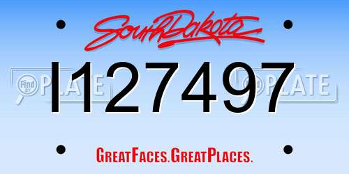 I127497 South Dakota License Plate