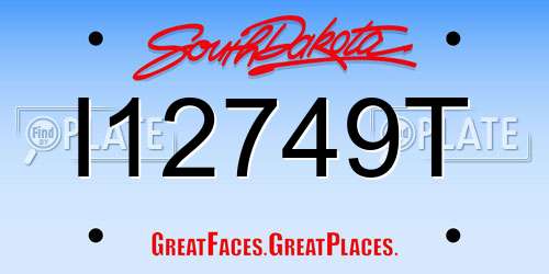 I12749T South Dakota License Plate