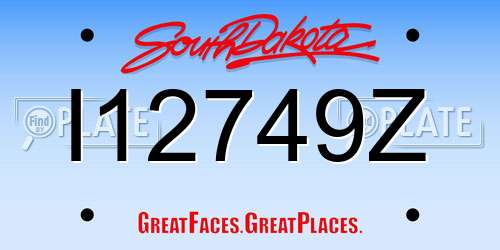 I12749Z South Dakota License Plate