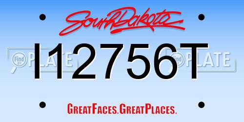 I12756T South Dakota License Plate