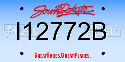 I12772B South Dakota License Plate