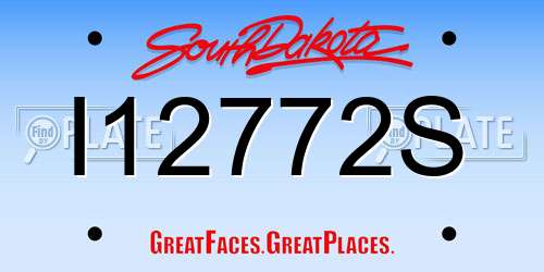 I12772S South Dakota License Plate
