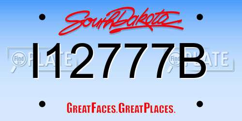 I12777B South Dakota License Plate