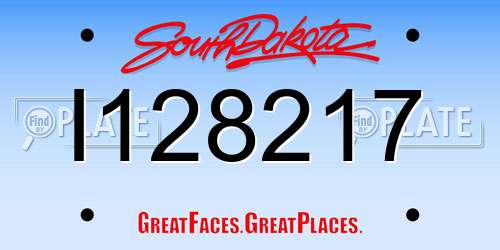 I128217 South Dakota License Plate