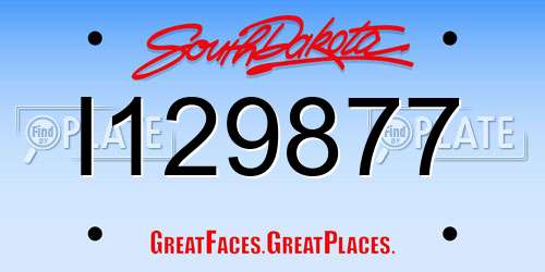 I129877 South Dakota License Plate