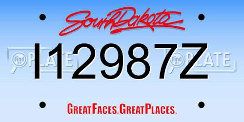 I12987Z South Dakota License Plate