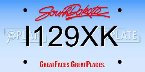 I129XK South Dakota License Plate