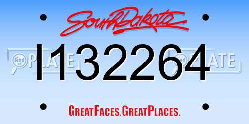 I132264 South Dakota License Plate