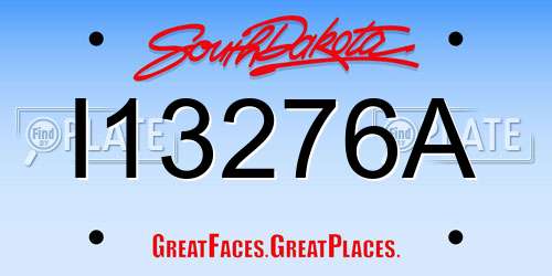 I13276A South Dakota License Plate