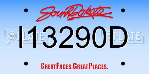 I13290D South Dakota License Plate