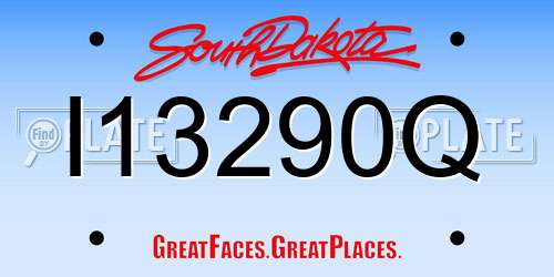 I13290Q South Dakota License Plate