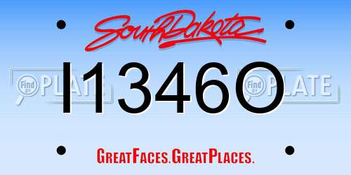 I1346O South Dakota License Plate