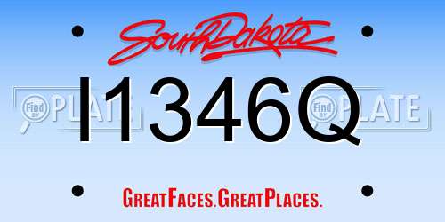 I1346Q South Dakota License Plate