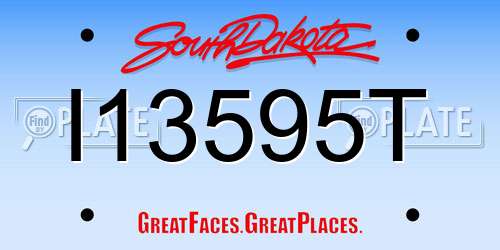 I13595T South Dakota License Plate
