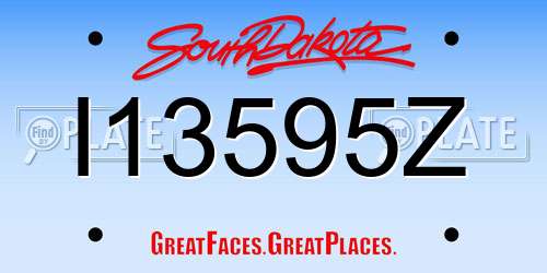 I13595Z South Dakota License Plate