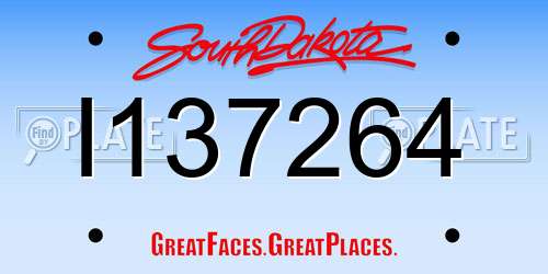 I137264 South Dakota License Plate