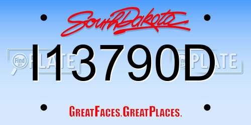 I13790D South Dakota License Plate