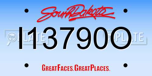 I13790O South Dakota License Plate