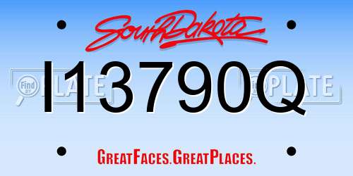 I13790Q South Dakota License Plate