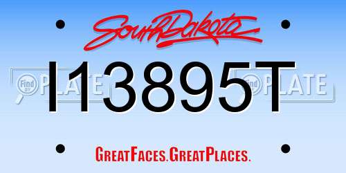 I13895T South Dakota License Plate