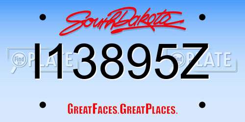I13895Z South Dakota License Plate