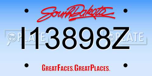 I13898Z South Dakota License Plate