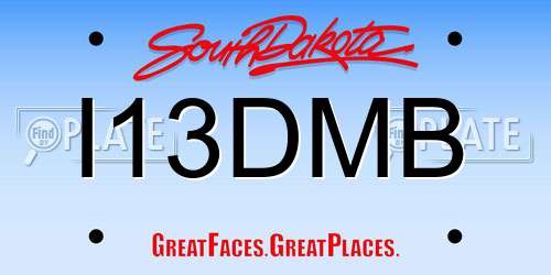 I13DMB South Dakota License Plate