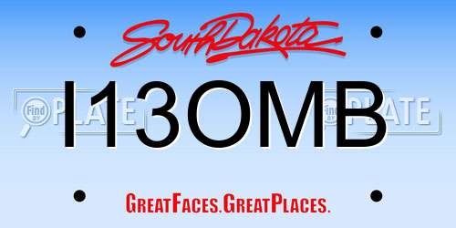 I13OMB South Dakota License Plate