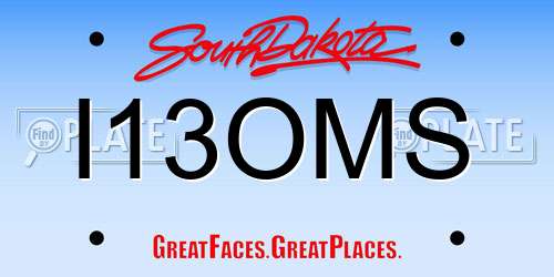 I13OMS South Dakota License Plate