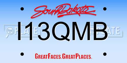 I13QMB South Dakota License Plate