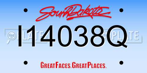 I14038Q South Dakota License Plate