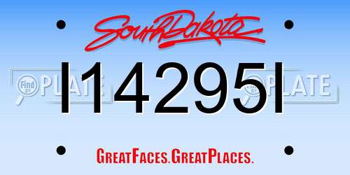 I14295I South Dakota License Plate