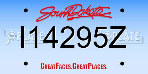 I14295Z South Dakota License Plate
