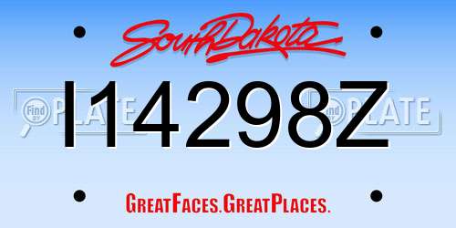 I14298Z South Dakota License Plate