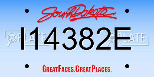 I14382E South Dakota License Plate