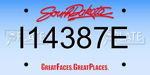 I14387E South Dakota License Plate
