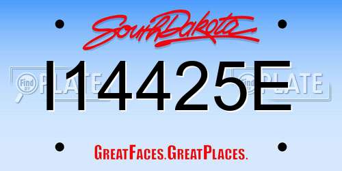 I14425E South Dakota License Plate