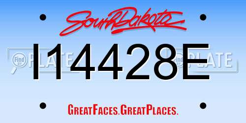 I14428E South Dakota License Plate