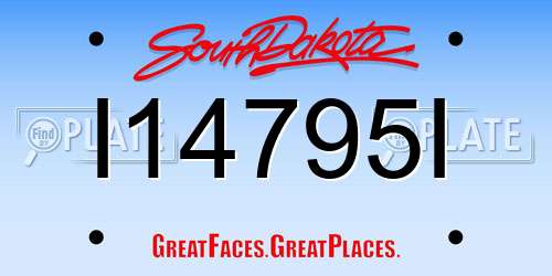 I14795I South Dakota License Plate