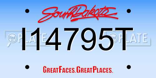I14795T South Dakota License Plate