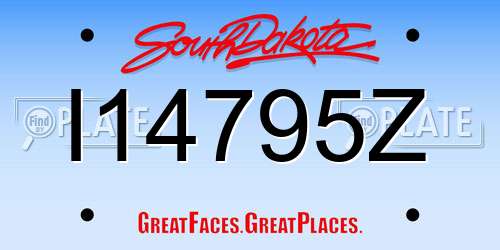 I14795Z South Dakota License Plate
