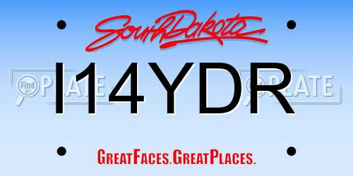 I14YDR South Dakota License Plate