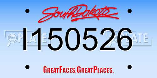 I150526 South Dakota License Plate