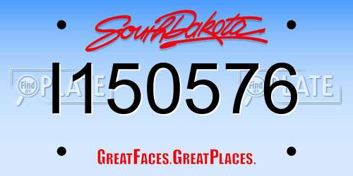 I150576 South Dakota License Plate