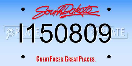 I150809 South Dakota License Plate