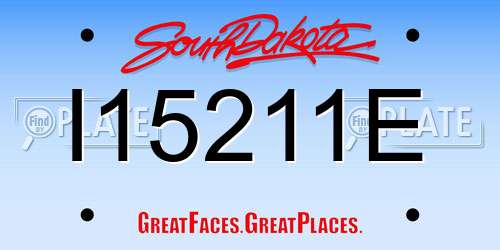 I15211E South Dakota License Plate