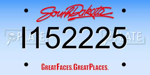 I152225 South Dakota License Plate