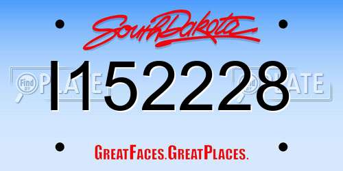 I152228 South Dakota License Plate